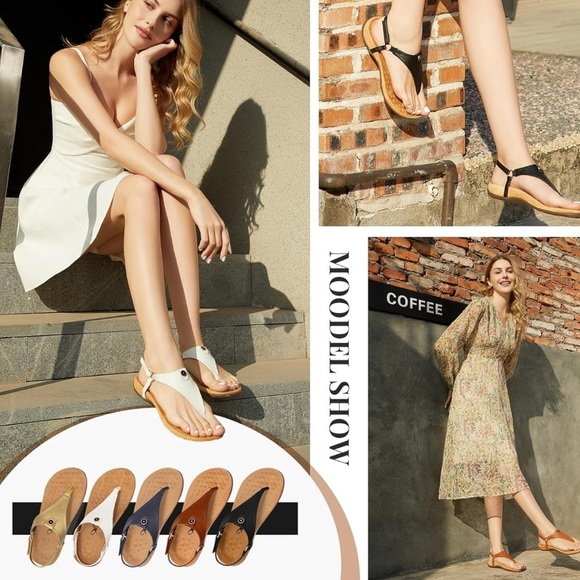 Athlefit Women's Orthopedic Sandals Thong T-Strap Casual Arch Support Sz 9.5 - Picture 13 of 13